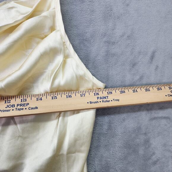 Her Destiny Nightgown Dress Women Large Ivory Satin Slip Ruched Top Pearls Sexy - Picture 10 of 14